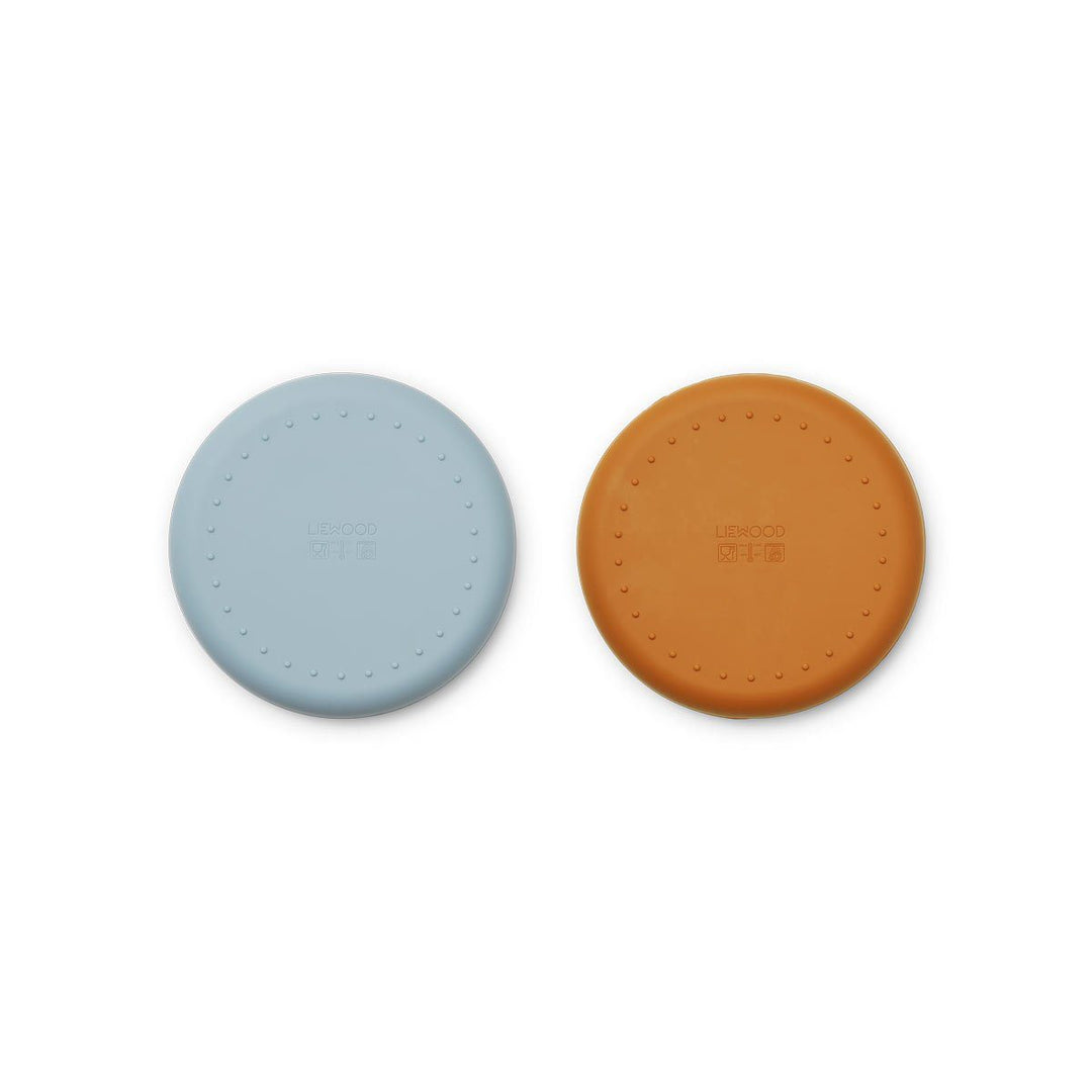 LIEWOOD Gordon Plate Silicone Mr Bear Sea Blue/Mustard Mix (2 Pack)