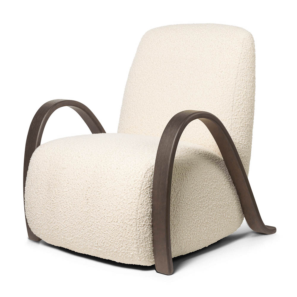 A packshot of Buur Lounge Chair in Nordic Boucle off-white.