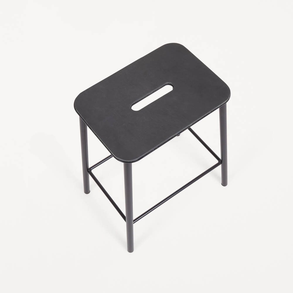 PRE-ORDER | FRAMA Adam Stool, Black/Anthracite Leather, H65cm