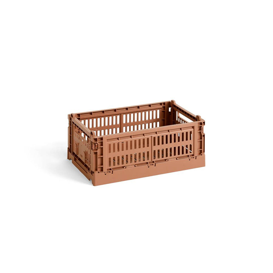 Colour crate storage box in terracotta