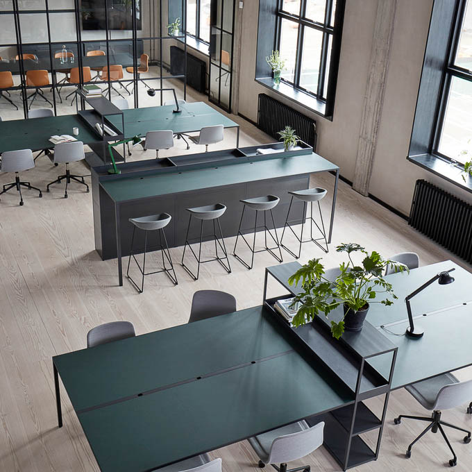 PRE-ORDER | HAY New Order High Table, Charcoal/Green, H105cm - 4 Sizes