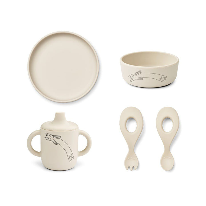 LIEWOOD Ryle Printed Tableware Set, Dog/Sandy