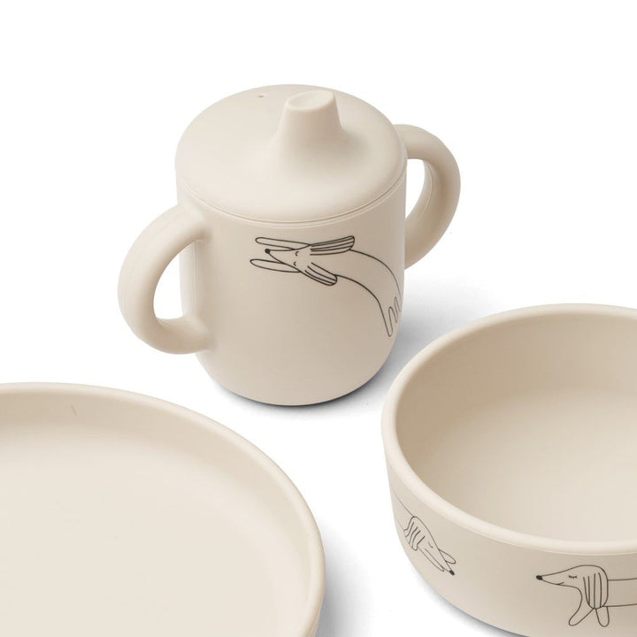 LIEWOOD Ryle Printed Tableware Set, Dog/Sandy