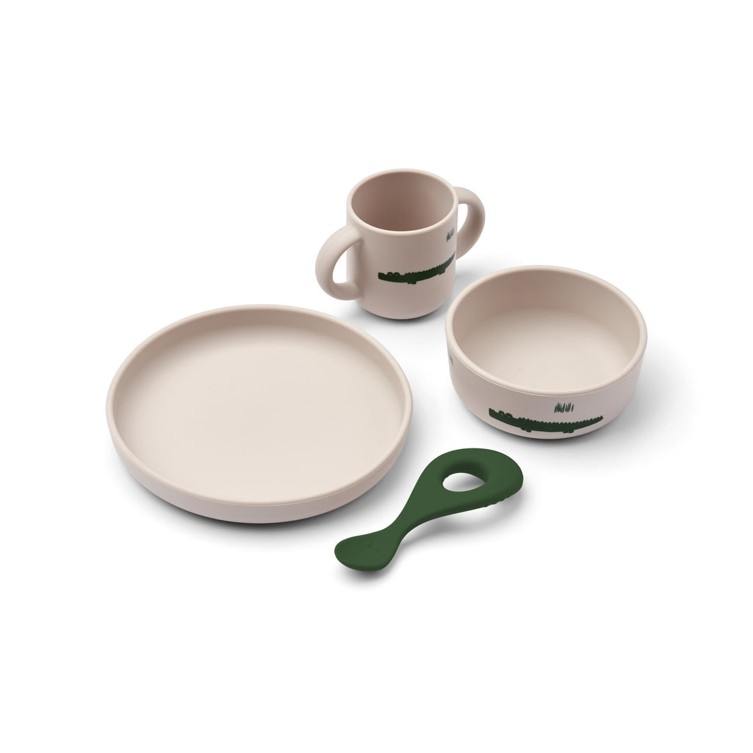 LIEWOOD Vivi Printed Silicone Tableware Set, Carlos/Sandy