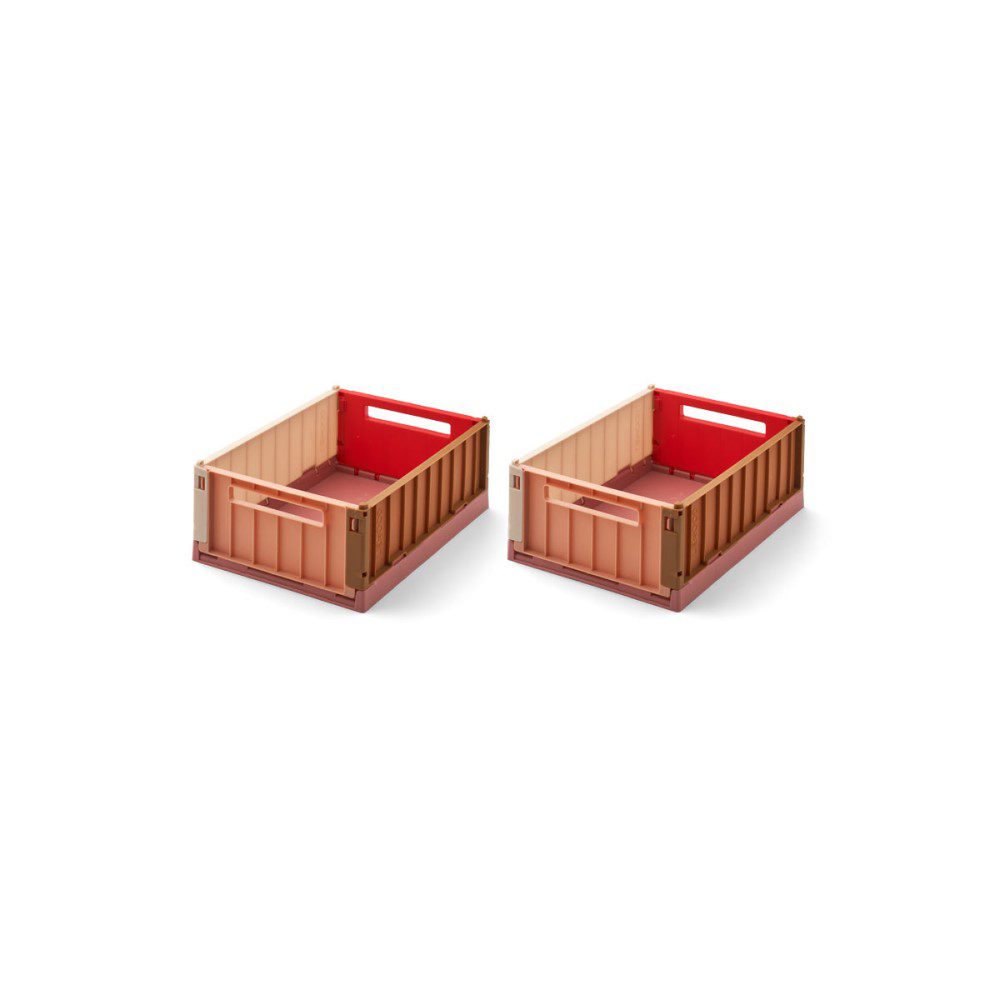 LIEWOOD Weston Storage Box S, Dusty Raspberry Multi Mix (Set of 2)