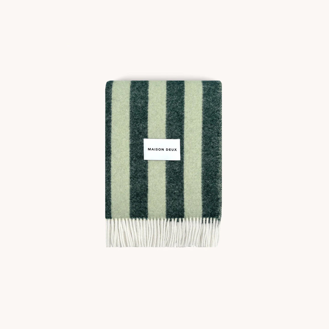 MAISON DEUX Candy Wrap Blanket, Green/Sage