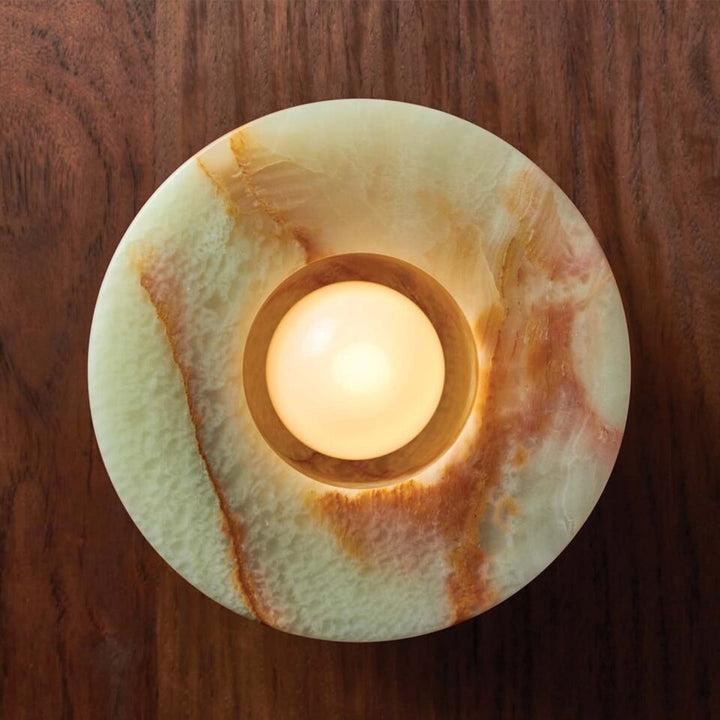 PRE-ORDER | MARZ DESIGNS Aurelia Surface Sconce, Jade Onyx/Brass