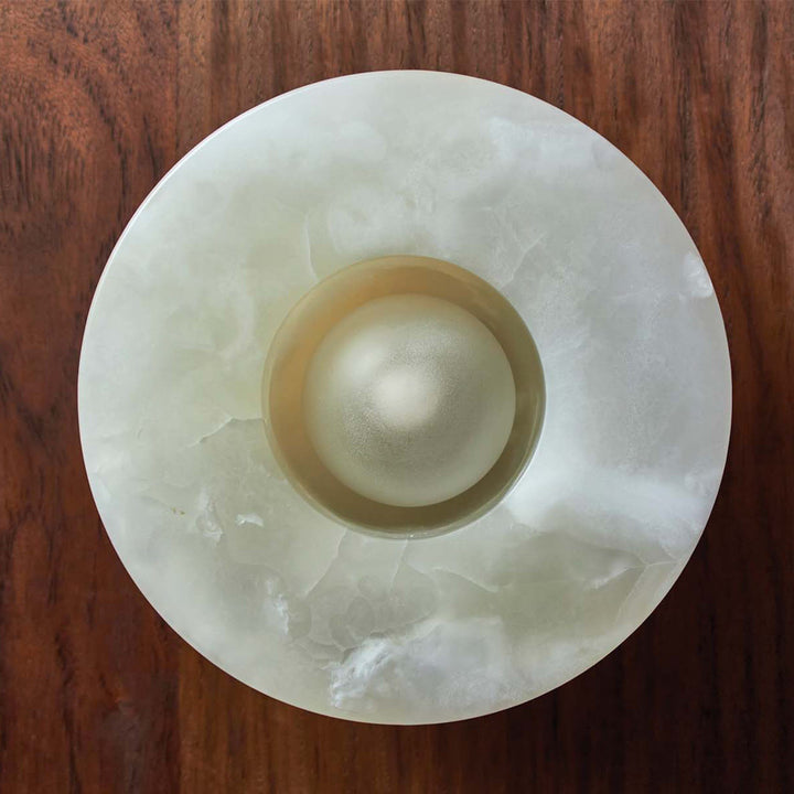 PRE-ORDER | MARZ DESIGNS Aurelia Surface Sconce, White Onyx/Brushed Black