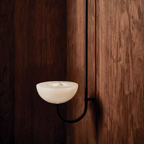 PRE-ORDER | MARZ DESIGNS Aurelia Wall Light, White Onyx/Brushed Black - 2 Sizes