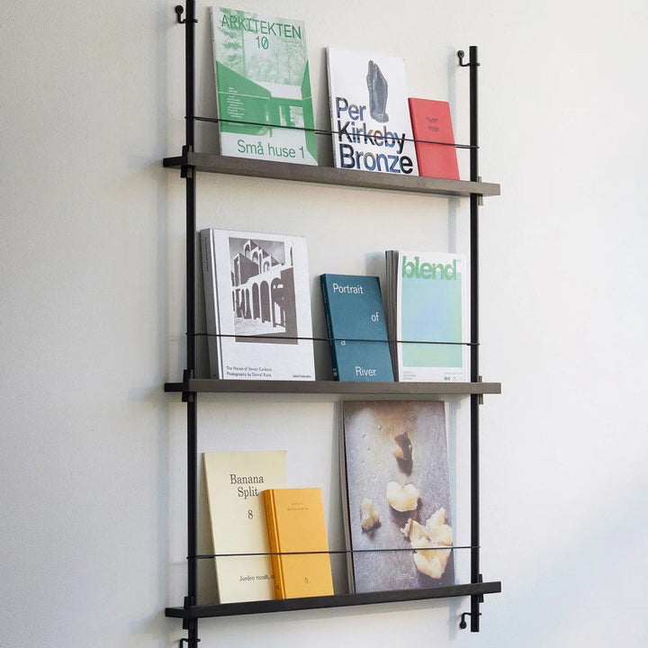 PRE-ORDER | MOEBE Magazine Shelving, MS.115.1, Smoked Oak/Black