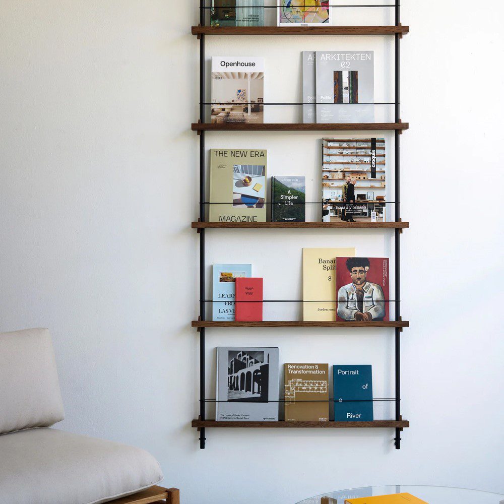 PRE-ORDER | MOEBE Magazine Shelving, MS.180.1, Smoked Oak/Black