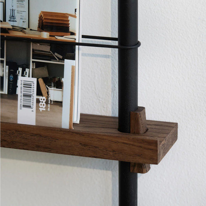 PRE-ORDER | MOEBE Magazine Shelving, MS.180.1, Smoked Oak/Black