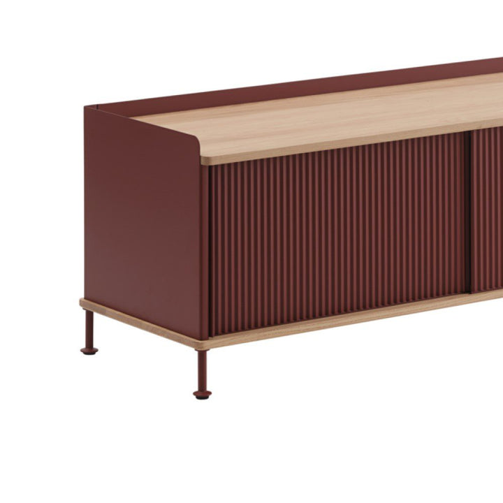 PRE-ORDER | MUUTO Enfold Sideboard (L) 186 x (W) 45 x (H) 48 cm, Oak/Deep Red