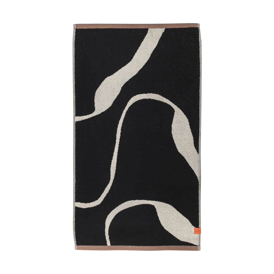 METTE DITMER Nova Arte Bath Towel, 70x133cm, Black/Off-White