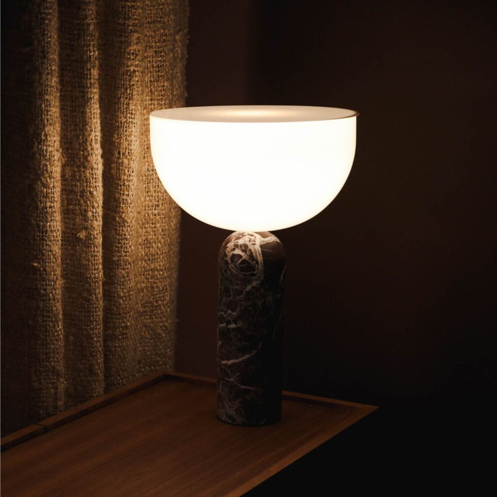 NEW WORKS - Kizu Table Lamp Rosso Levanto, Large lighting up in the dark