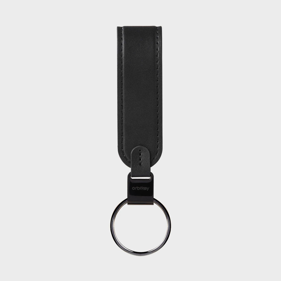 ORBITKEY Loop Keychain, Leather, Black