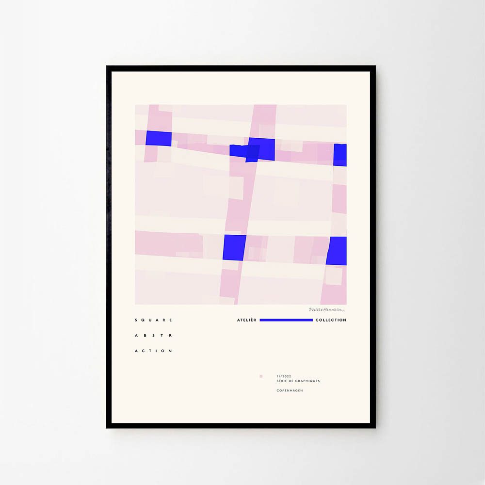 THE POSTER CLUB Mille Henriksen, Square Abstraction Poster Art Print, 50x70cm