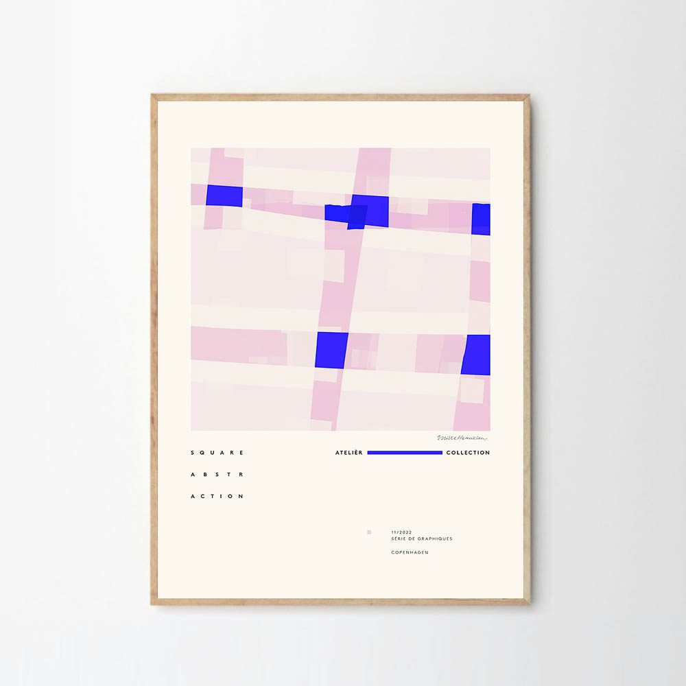 THE POSTER CLUB Mille Henriksen, Square Abstraction Poster Art Print, 50x70cm