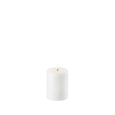 UYUNI LIGHTING Flameless Pillar Candle, Nordic White, W7.8 x H10cm