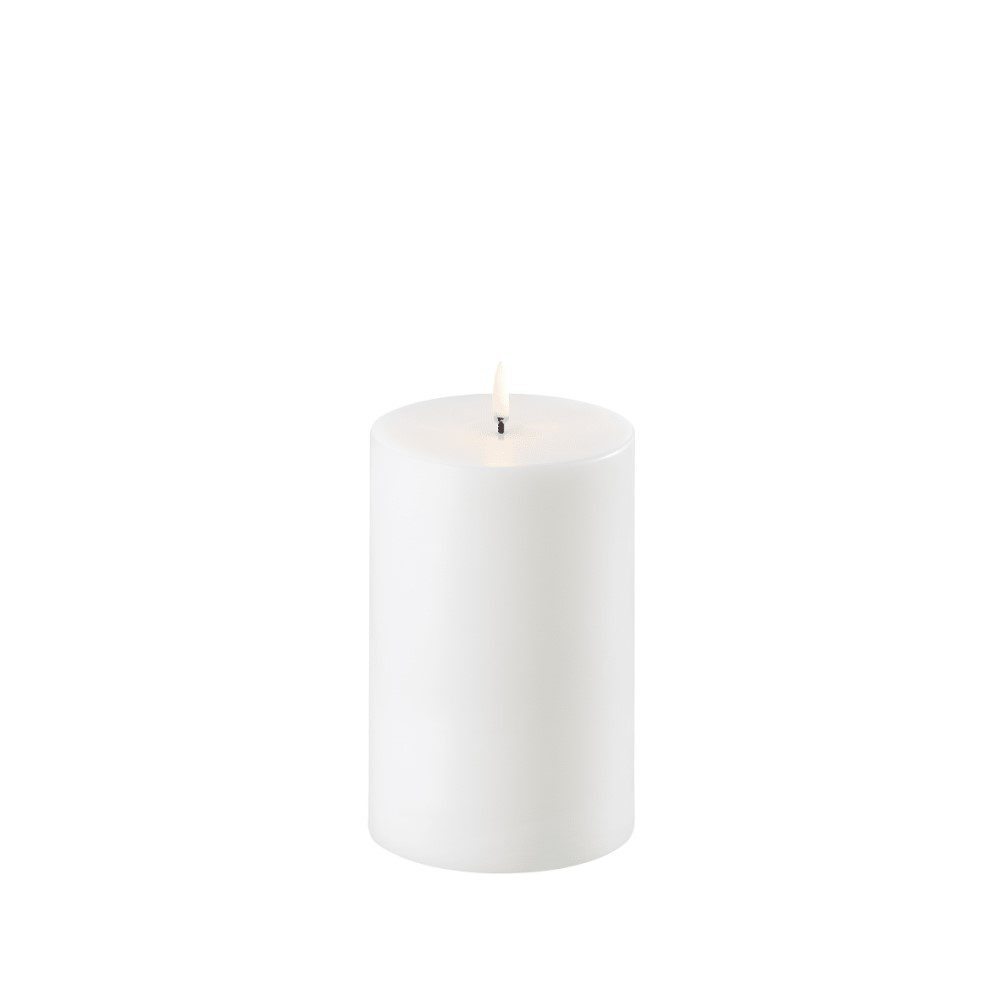 UYUNI LIGHTING Flameless Pillar Candle, Nordic White, W10 x H15cm