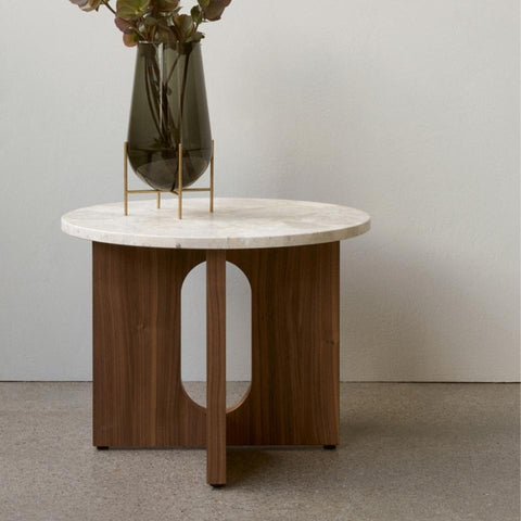 PRE-ORDER | AUDO CPH (Ex MENU) Androgyne Side Table 50cm, Dark Stained Oak/Kunis Breccia Stone