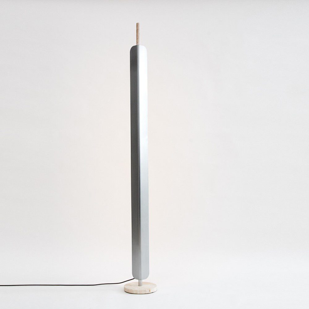 PRE-ORDER | BEN TOVIM DESIGN Formation Floor Lamp, Raw Travertine/Brushed Aluminium