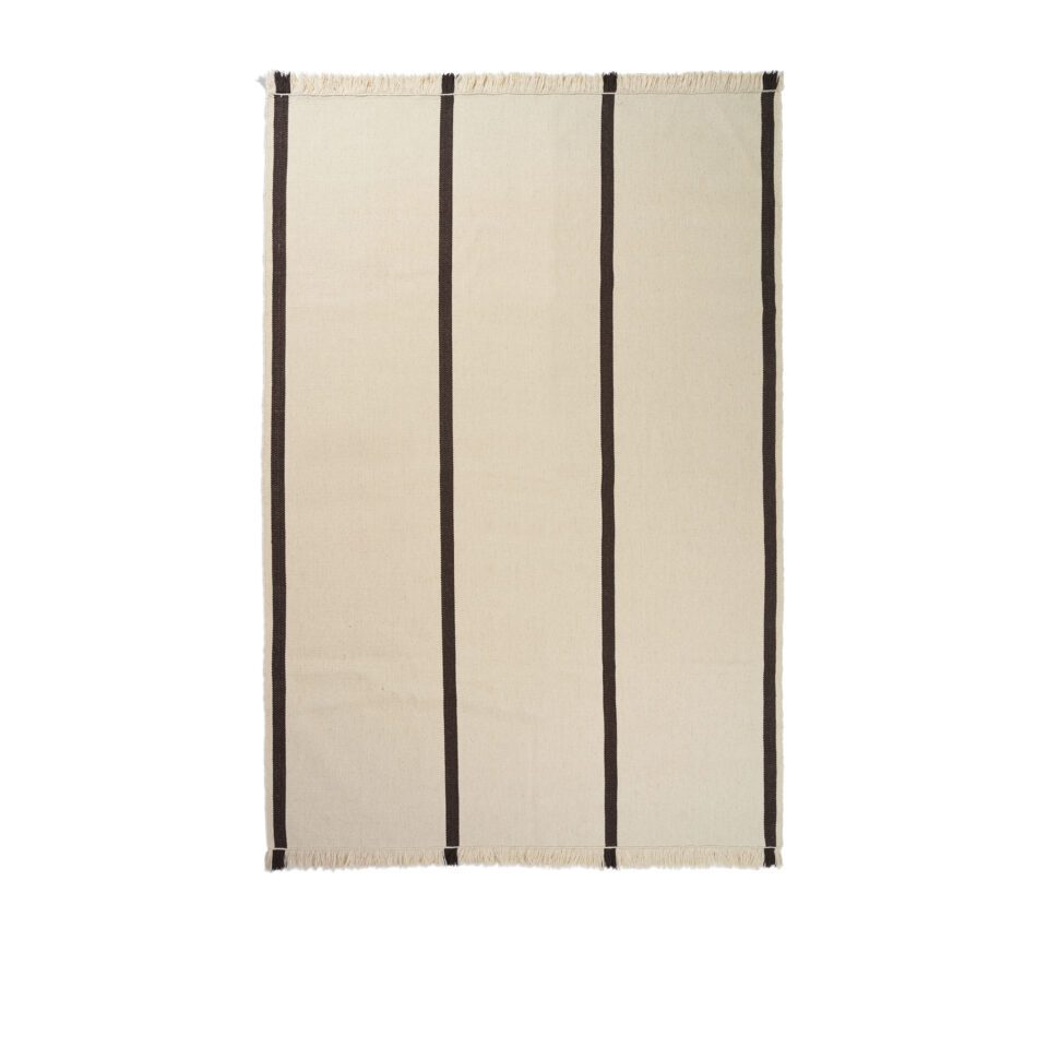 PRE-ORDER | ferm LIVING Calm Kelim Rug, Off White/Coffee – 2 Sizes