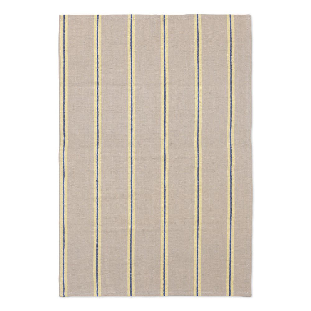 ferm LIVING Hale Tea Towel, Oyster/Lemon/Bright Blue