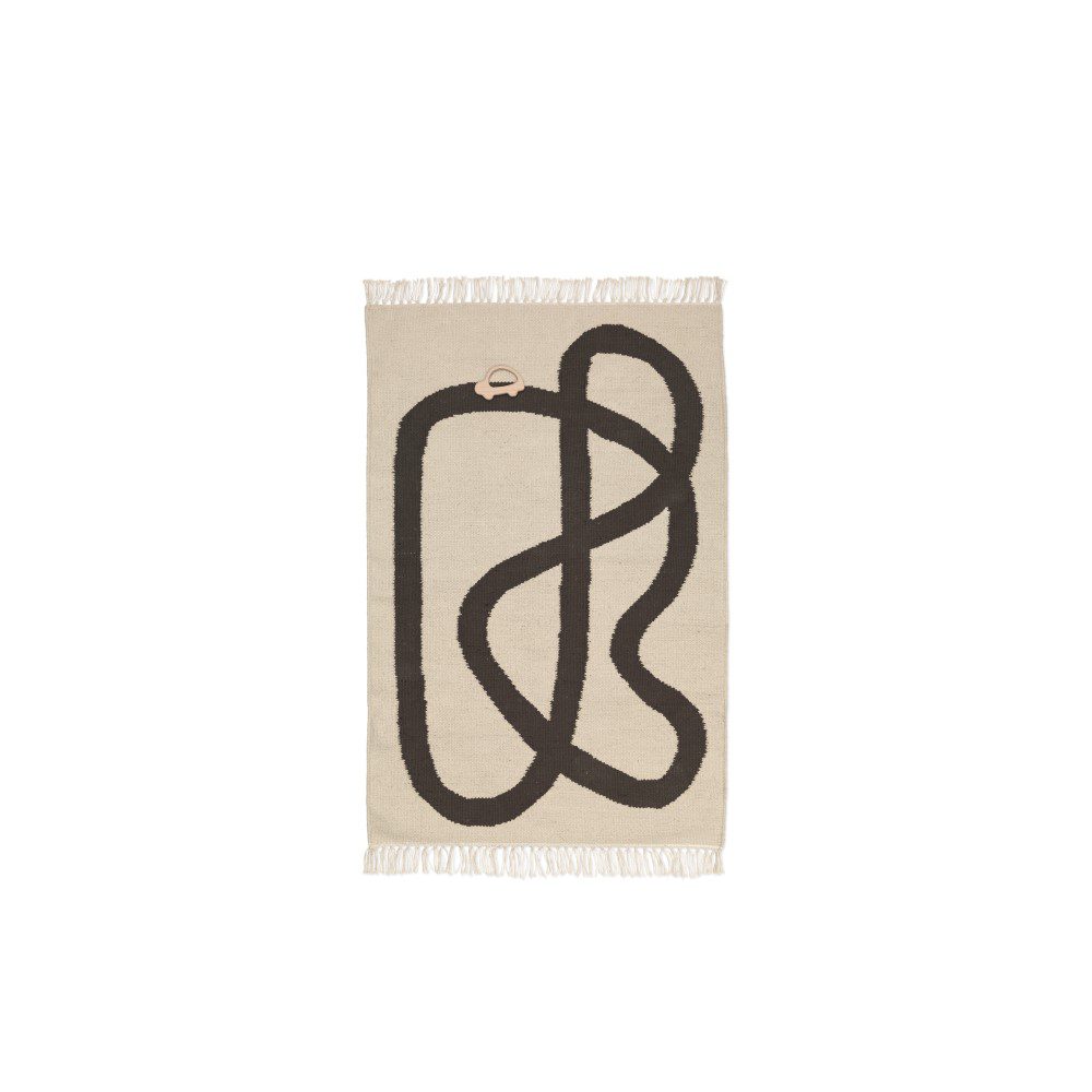 ferm LIVING Lane Rug, Off-White/Chocolate