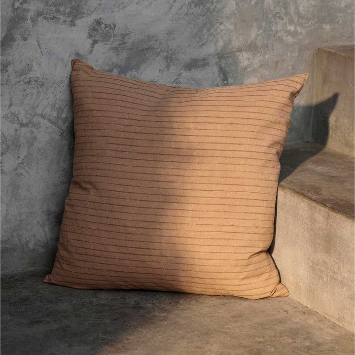 ferm LIVING Brown Cotton Cushion, Stripe, 50x50cm