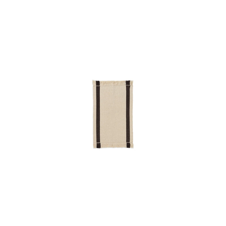 ferm LIVING Calm Kelim Mat, Off-White/Coffee, 50x70cm