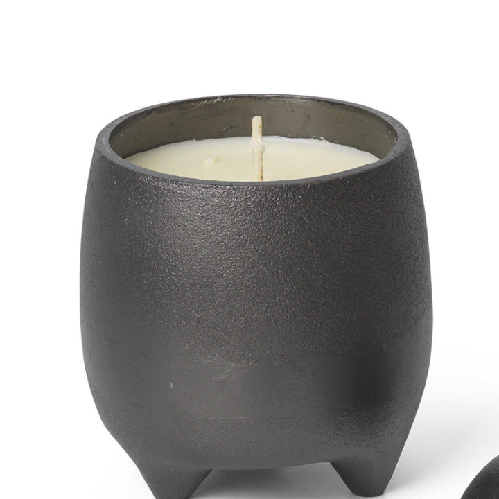 ferm LIVING Evoke Candle Holder, Blackened Aluminium