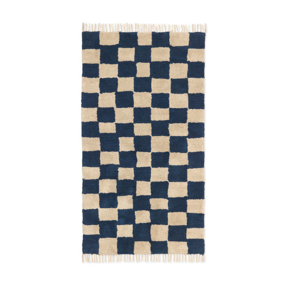 PRE-ORDER | FERM LIVING Mara Washable Rug, Deep Blue/Warm Sand