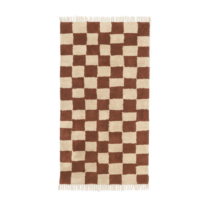 FERM LIVING Mara Washable Rug, Rust/Warm Sand