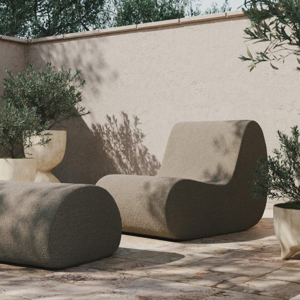 PRE-ORDER | ferm LIVING Rouli Pouf, Pure Bouclé/Sand