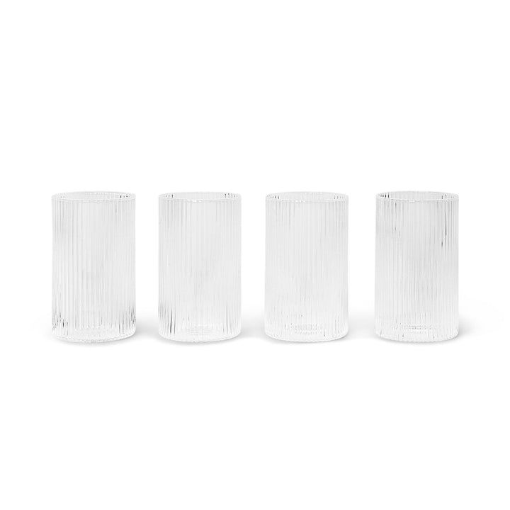 ferm LIVING Ripple Verrines Glasses Small, Clear (Set of 4)