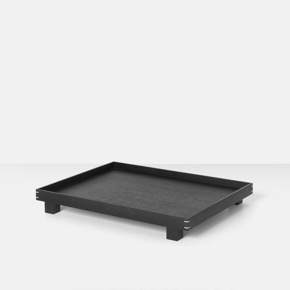 ferm LIVING Bon Wooden Tray Black Stained Oak - 2 Sizes-24898