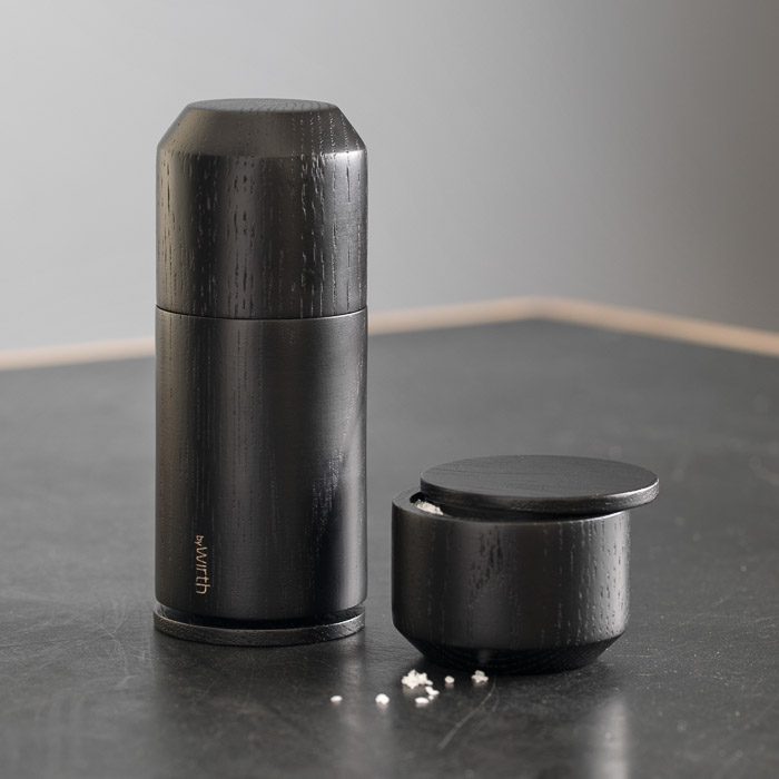 BY WIRTH ‘Crush Me’ Salt or Pepper Grinder Black Oak-0