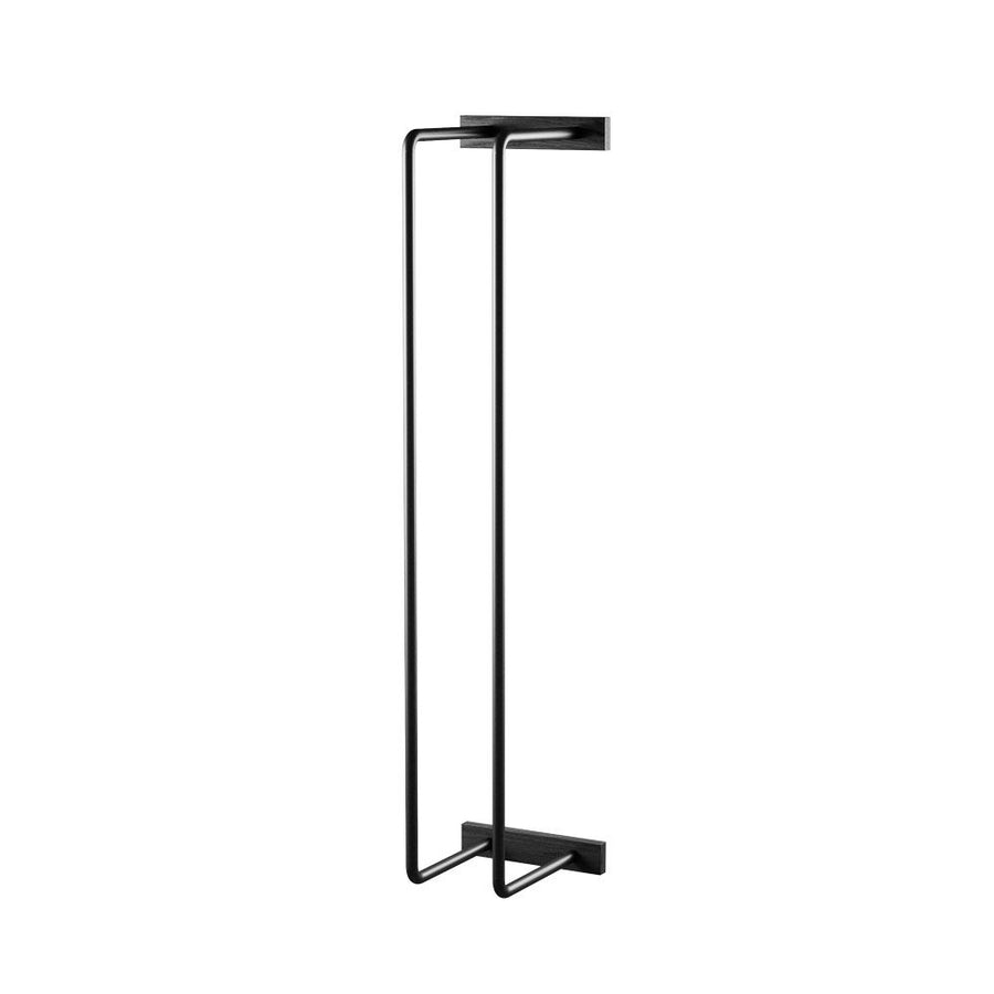 BY WIRTH Bathroom Hand Towel and Toilet Roll Rack, Black Oak/Black-0