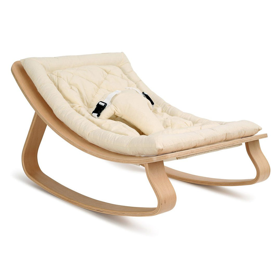 CHARLIE CRANE Baby Rocker LEVO with Organic White Cushion-0