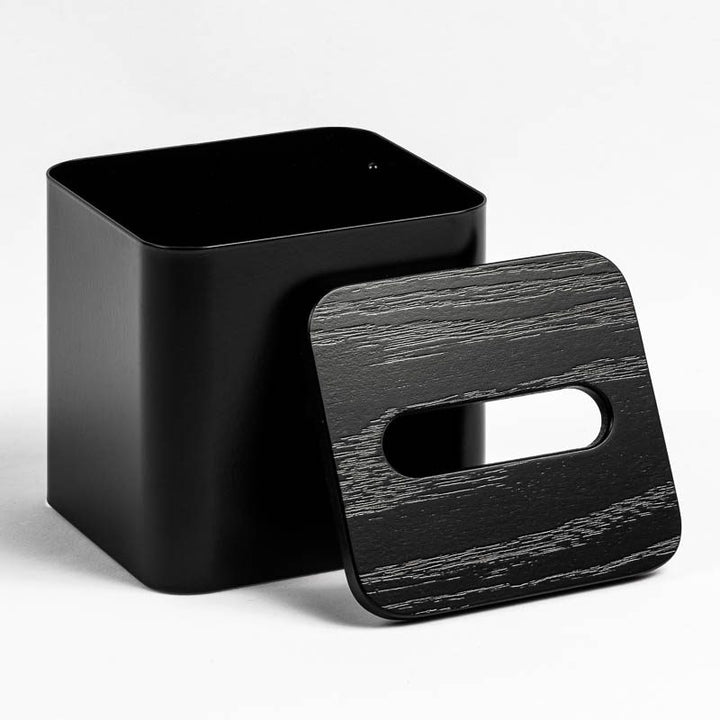 DESIGNSTUFF Square Tissue Box, Black-33139