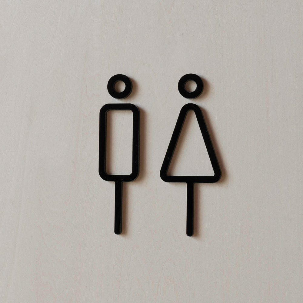 MOHEIM Restroom Sign, Black - 2 Pieces-32333