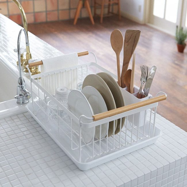 YAMAZAKI Tosca Dish Drainer White-22977