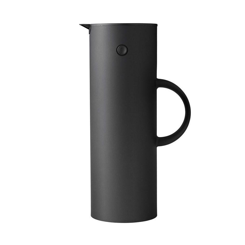 STELTON Iconic Vacuum Water Thermal Jug 1 Litre Soft Black-0