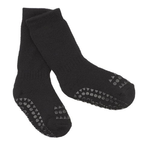 GOBABYGO Cotton Non-Slip Socks, Black