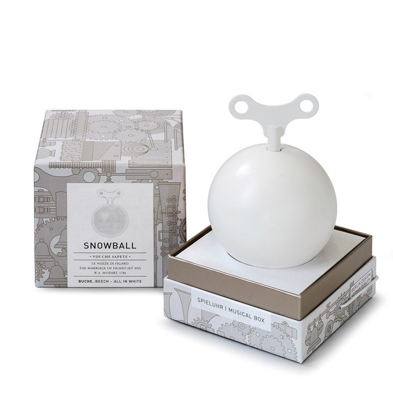 SIEBENSACHEN Mozart Kugel Music Orb Snowball White -16363